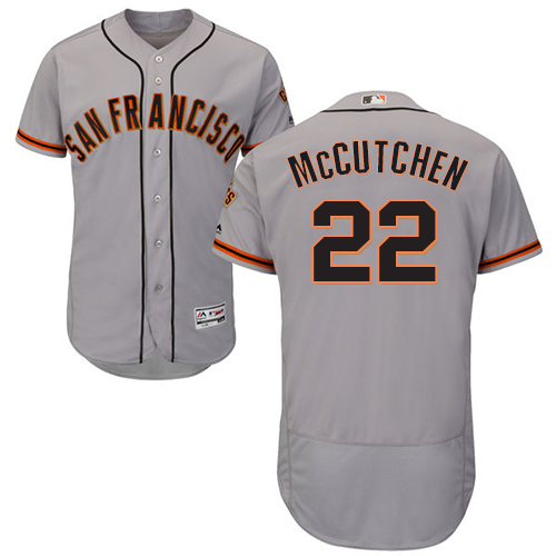 Giants #22 Andrew McCutchen Grey Flexbase Authentic Collection Road Stitched MLB Jersey - Click Image to Close
